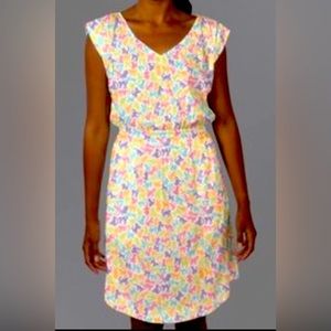 Betabrand Multi Color Rainbow Cat Knee High Dress Women Size Medium Made in USA